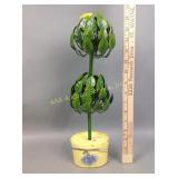 Italian or French tole painted metal topiary tree