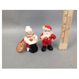 Kreiss 1956 Santa & Mrs. Claus ceramic salt &