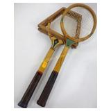 2 old tennis racquets- Wright & Ditson Autograph