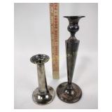 2 Sterling weighted candlesticks - dents and