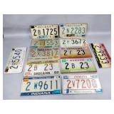 Indiana Licence Plates. - 1975, 76, 78, 79, 80,