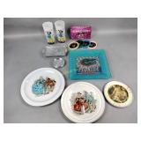 Vintage Aluminum Trays and Coasters, Vintage Salt