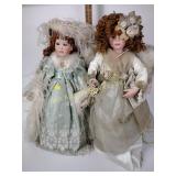 (2) large porcelain dolls