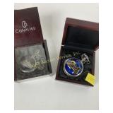 Calvin Hill pocket watch with locomotive