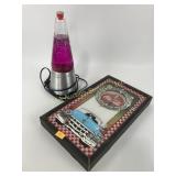 Coca-Cola clock, lava lamp with no cap