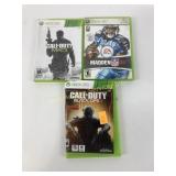 Xbox 360 games untested, call of duty, madden 08,