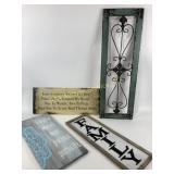 Wall art, pieces vary in size, one frame with