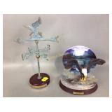 Eagle metal weather vane on stand, force of