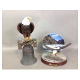 Eagle on liberty bell figurine, force of nature