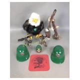 Eagle figurines, carved bird, ranger Rex