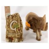 Hand carved elephant, Kenya and the original