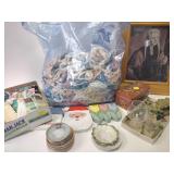 Terry cloth straps, rick rack, framed picture,