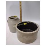 Ceramic crock, one measuring 4 1/2 inches tall
