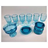 Blue glassware