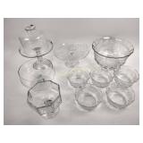 Victorian EAPG cake stands, salad set