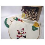 Thread spools, Christmas tree skirts