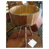 Vintage wooden bucket plant stand 23" tall