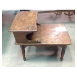 Step end table,  25 x 27 x 17", finish in rough