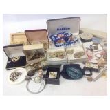 Costume jewelry, broken MOP opera glasses,