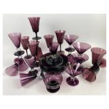 Amethyst glass stemware & plates