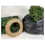 Christmas greenery, grapevine wreath