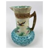 Antique majolica pitcher - glaze crazing