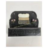 Vintage Painted Tin Comb & Brush Holder