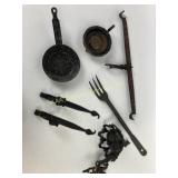 Assorted Vintage Metal Items including, cast iron
