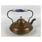 Copper Tea Kettle with Porcelain Handles - made