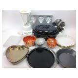 Baking molds, Jell-O molds, tart pan, enamel