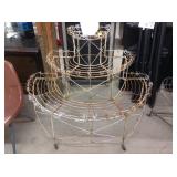 Metal plant stand, on casters, some rust