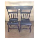 Painted side chairs 16 inches from base to seat