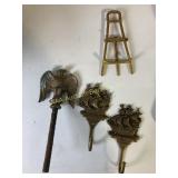 Brass eagle flag pole topper brass key hooks