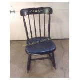 Hand painted black rocker seat to floor 14"