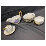 Limoges T&V 19th Century Hand Painted Partial Tea