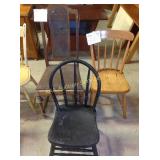 Wooden sidechairs, (3)