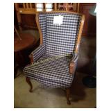 Wing back sofa chair, minor staining and fading