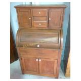 Antique rolltop secretary  57 x 33 x 21", has