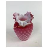 Victorian satin art glass vase