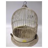 Vintage Metal Bird Cage with Owl Attachments 12x15