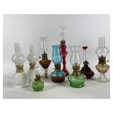 Vintage Oil Lamps including Milk Glass