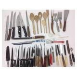 Knives, wood utensils, including stag handle