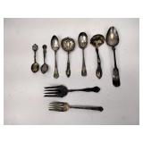 Sterling spoons and fork