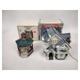 Christmas village houses, qty 4