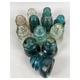 Insulators, telephone pole insulators, hemming