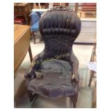 Antique leather rocker, leather is in rough