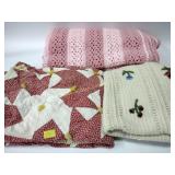 Handmade blankets, crochet, small quilt, may