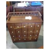 Vintage wooden apothecary style chest of drawers