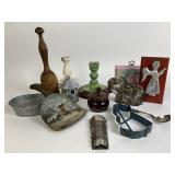 Donkey candy mold, candle holder, painted scoop,