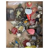 Keys - assortment, key chains, combination lock